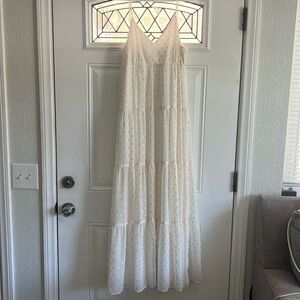 Express sun dress. White with gold specs . Size S